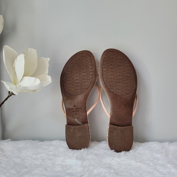 KATE SPADE Leather Printed Flip Flops - Picture 7 of 8